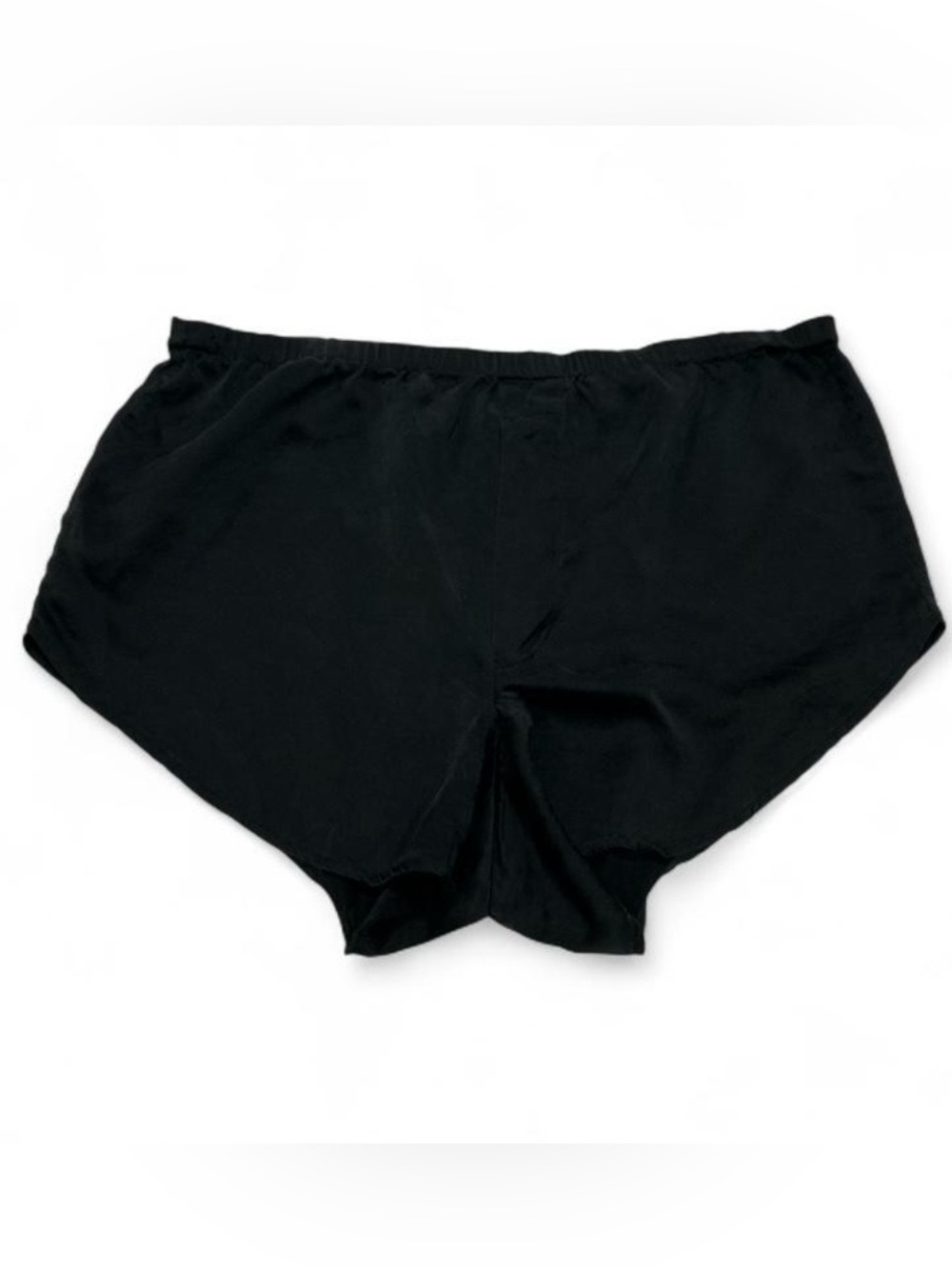 90s Victoria's Secret Gentlemen Black 100% Silk Nightie Shorts Elastic Waist 32